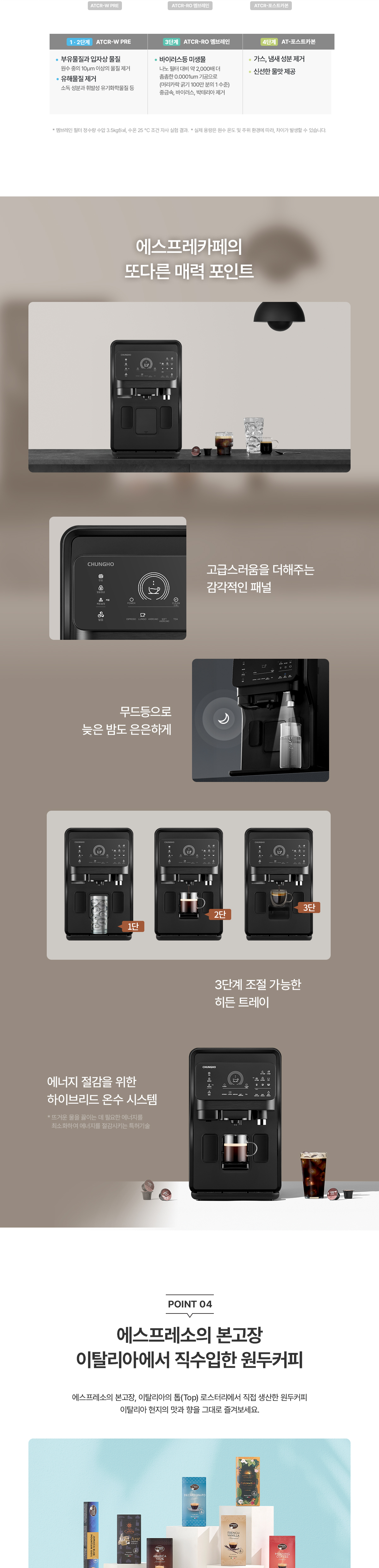 청호 커피얼음 정수기 에스프레카페 블랙에디션 (WF-60C90521M) 4개월 방문관리