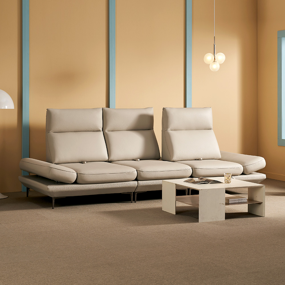 쉐우드 루체 3.5인용 이태리 천연통가죽 기능성 스윙 소파