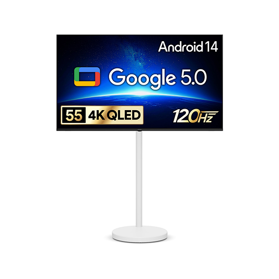 더함 스마트 구글 5.0 OS 안드로이드 14 QLED 55인치 이동형스탠드 (G554Q-5.0-삼텐바이미)