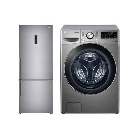 LG 결합2종 트롬 드럼세탁기 15kg 스톤실버+모던엣지 일반형 냉장고 462L 샤인 (F15SQAP+M451S53)