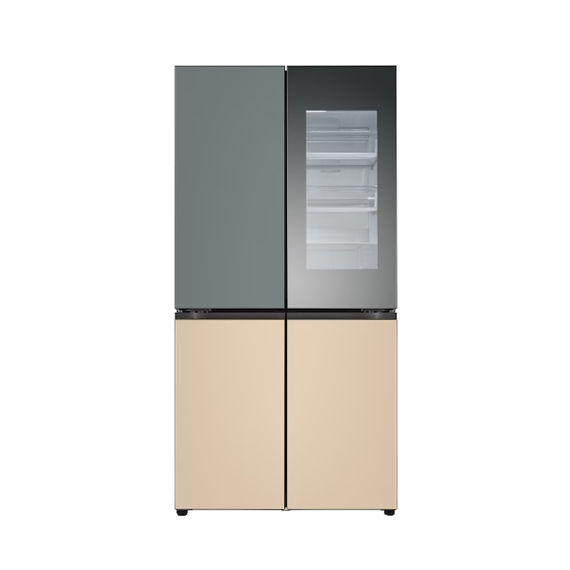 LG 냉장고 상냉장 (플러밍 수도관연결형) 노크온 더블매직 (페닉스) 보타닉 샌드 (M874FBS5C2S) 12개월 방문관리