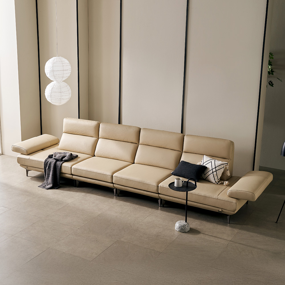 쉐우드 다온 6인용 이태리 천연통가죽 기능성 팔걸이 스윙 소파