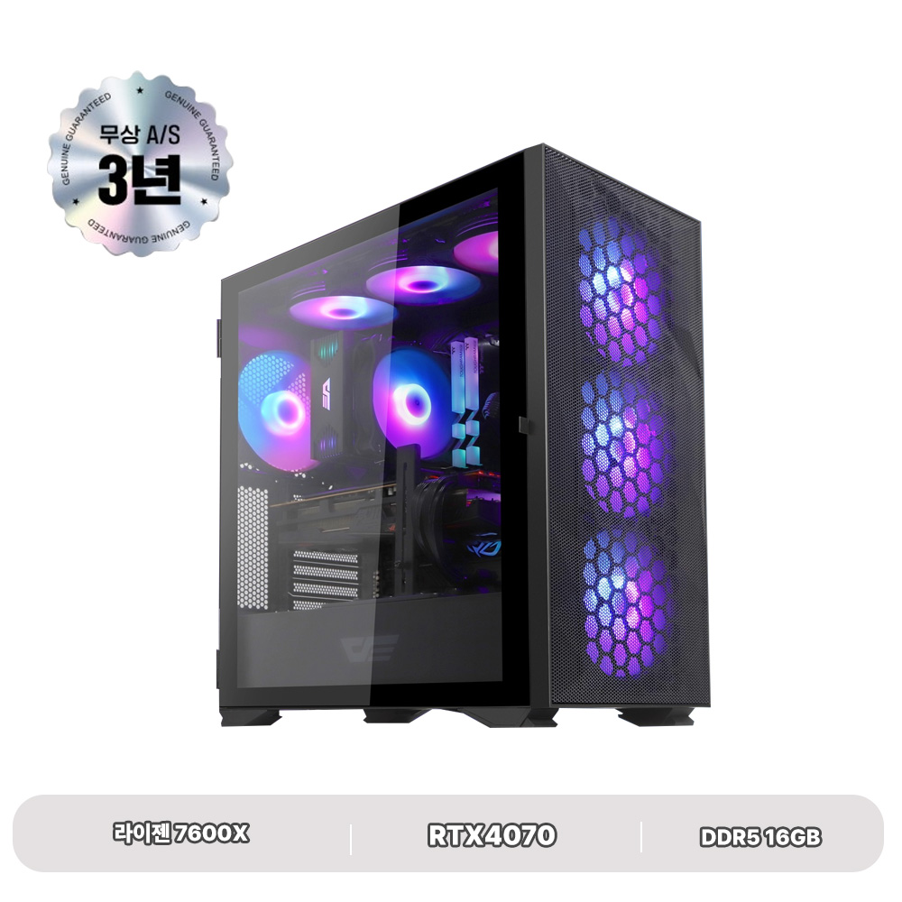 라이젠 라파엘 7600X RTX4070 라이젠 5세대 라파엘 7600X 게이밍PC win11home 신품 조립PC