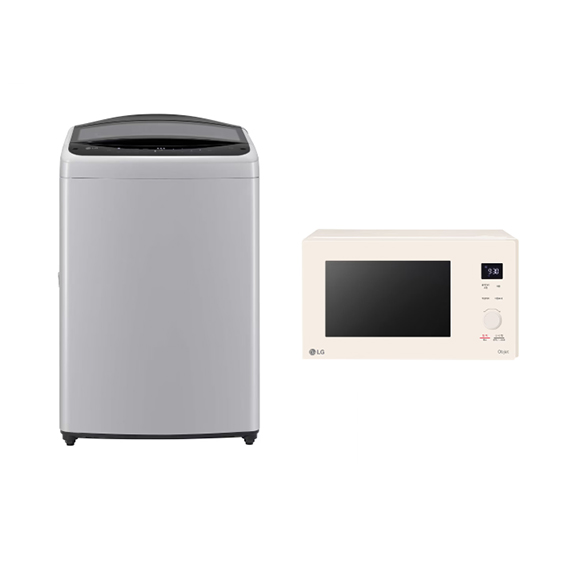 (보람피플 올인원598 1구좌) LG 통돌이 세탁기 17kg + LG 디오스 오브제컬렉션 전자레인지 25L (T17DX3A+MWJ25E)