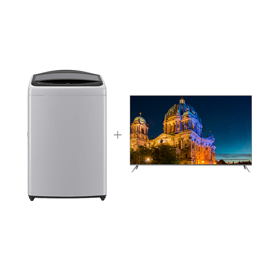 LG+더함 결합2종 통돌이 세탁기 17kg 미드프리 실버+스마트 UHD 120Hz 구글3.0 TV 65인치 (스탠드 or 벽걸이)