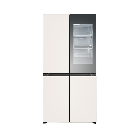 LG 디오스 오브제컬렉션 냉장고 610L 상냉장 노크온 빌트인(글라스) 베이지 (M623GBB352)