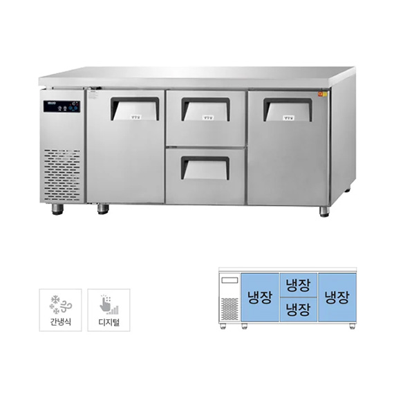 그랜드우성 간냉식 카페형 서랍 냉장고 433L (GWFM-180DT-2M)