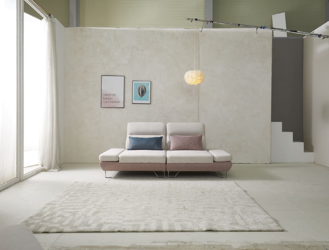 퍼니챗 샤르니 조야원단 3인용 패브릭 직선형 스윙소파