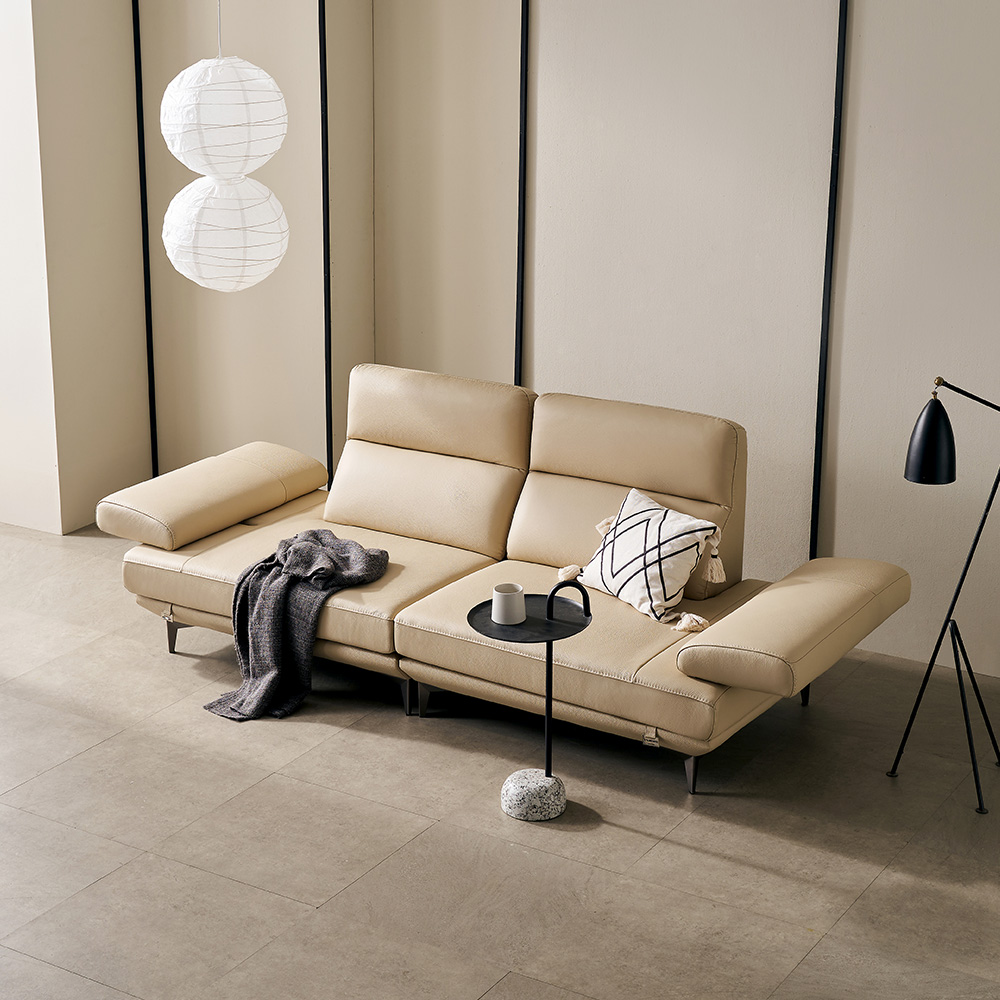 쉐우드 다온 3인용 이태리 천연통가죽 기능성 팔걸이 스윙 소파