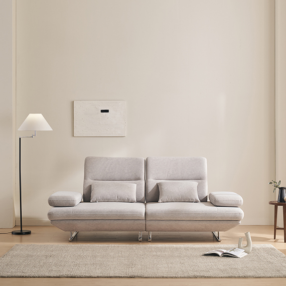 (보람피플 올인원598 2구좌) 라클라우드 그랑블 스윙 기능성 패브릭 소파 3인용_라이트 상조가전