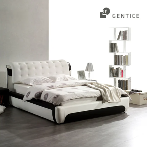 젠티스 침대프레임 멜리사 + 매트리스 R7_Q 화이트&블랙