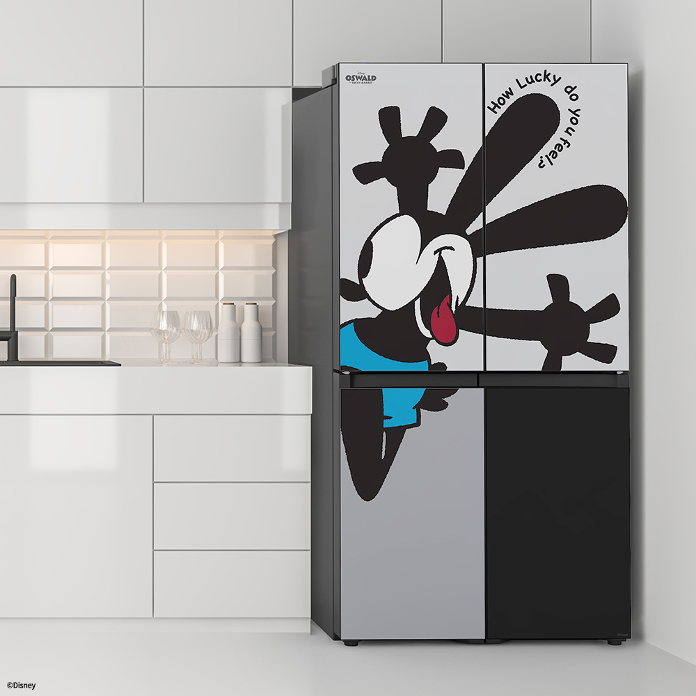 삼성 냉장고 디즈니 X BEPOKE 에디션 4도어 프리스탠딩 (럭키래빗 오스왈드) 874L (RF85C90J1AP)