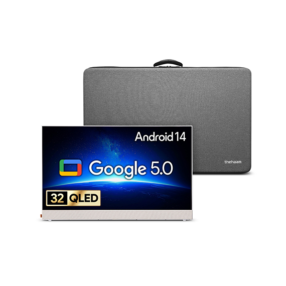 더함 NA321QLED Google5.0 PORTABLE 2025C WHITE + 포터블 가방 세트 (GP324QW-5.0)