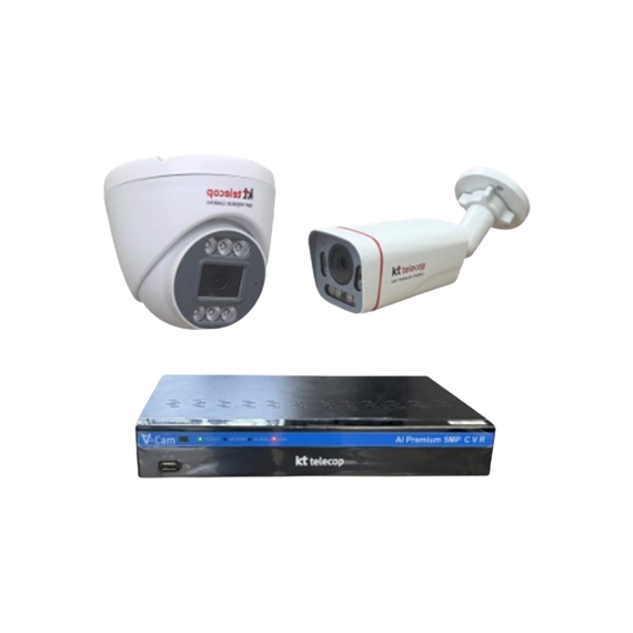 KT CCTV 녹화기 500만 DVR 카메라 8대 (프리미엄 화질UP)