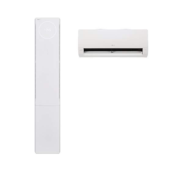 LG 뷰2 2in1 에어컨 18평형 스탠드 6평 벽걸이 크림화이트 (FQ18FU1EA2)