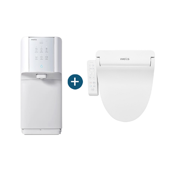 웰스 New 실속 패키지 정수기 비데 (WQ672+150)