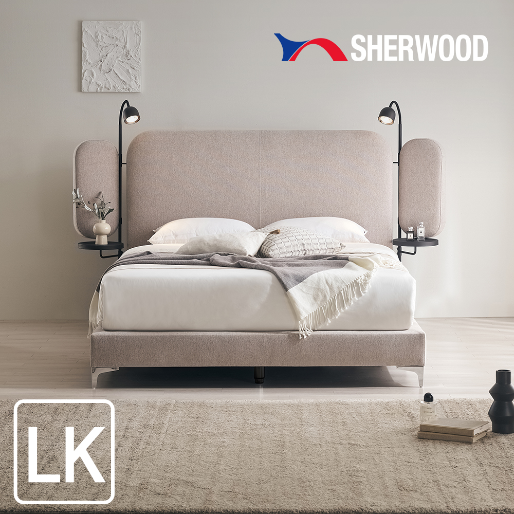 쉐우드 클루아 평상형 LED 패브릭 침대 프레임 LK (라지킹)