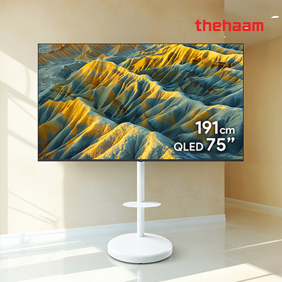 더함 스마트 구글 5.0 OS 안드로이드 14 QLED TV 75인치 120Hz+이동형스탠드 (G754Q-5.0-삼텐바이미)