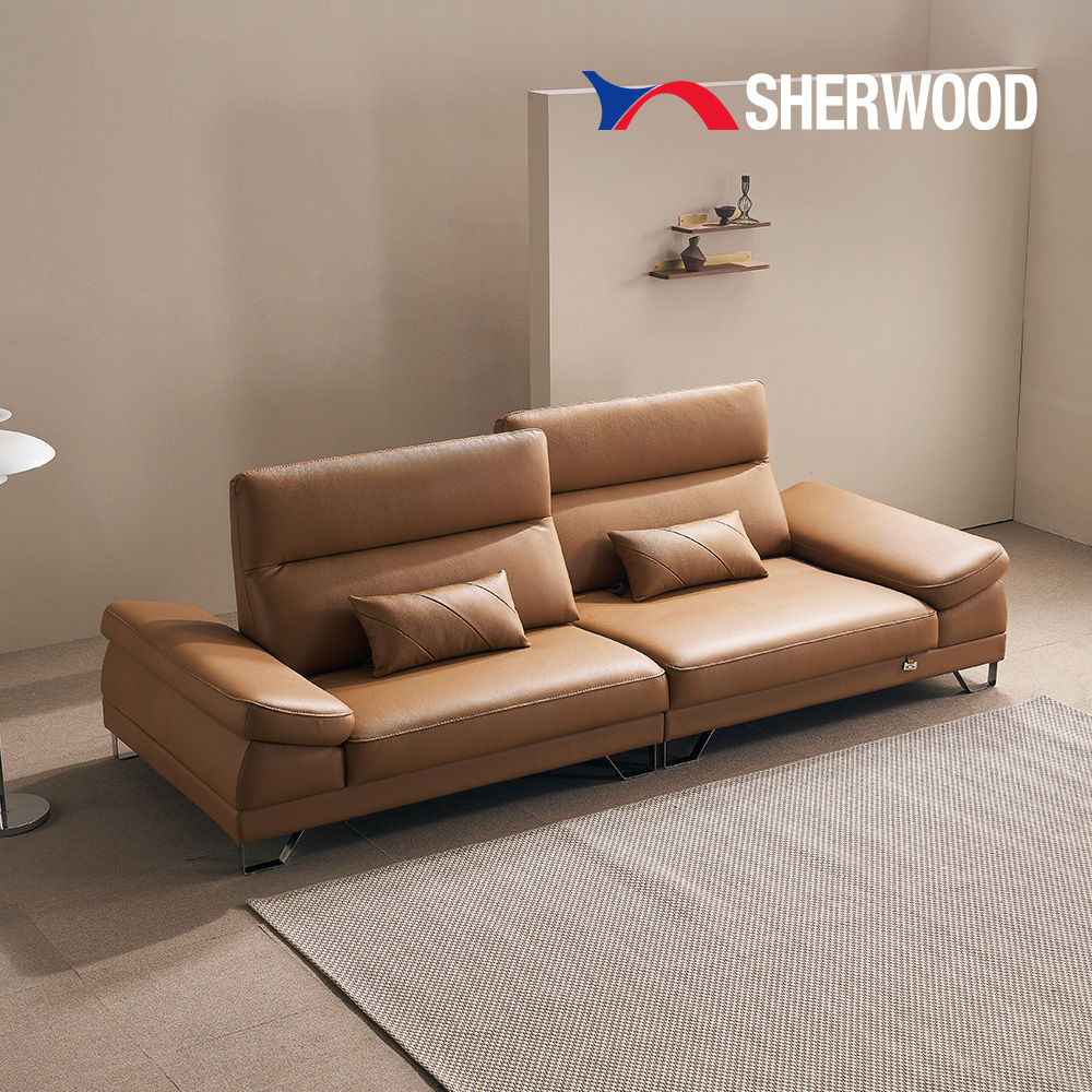 쉐우드 도르 4인용 이태리 천연면피 소가죽 기능성 스윙 소파