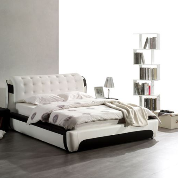 젠티스 침대프레임 멜리사 + 매트리스 R2 Q 화이트&블랙