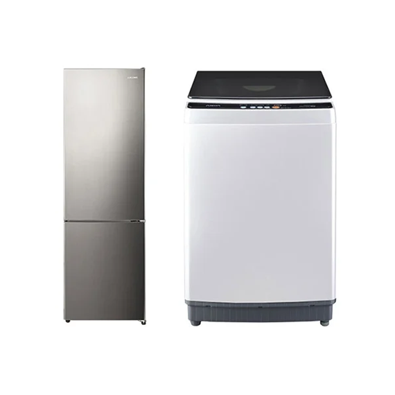 루컴즈+하이얼 결합2종 2도어 냉장고 262L 메탈실버 + 아쿠아 통돌이 세탁기 10Kg 라이트그레이 (R262M01-S+A10XQL)