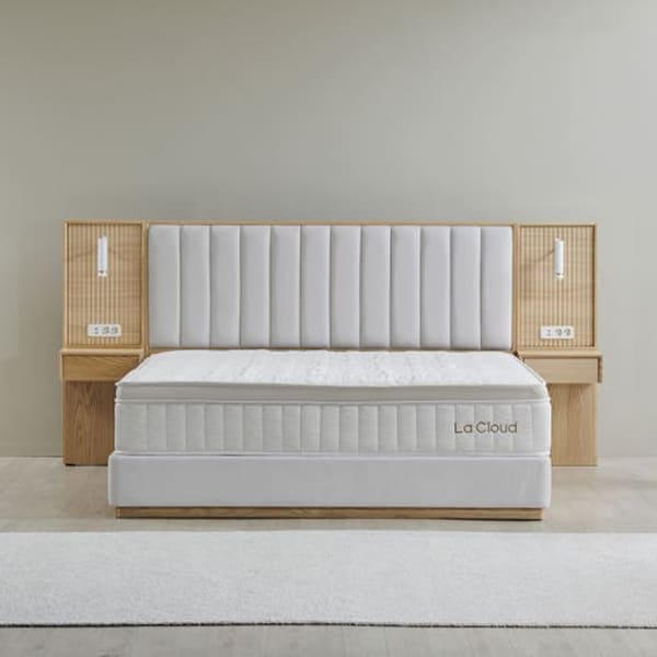 (보람피플 올인원598 2구좌) 라클라우드 시에스타 호텔식 침대 프레임+매트리스 세트 네추럴 오크(SS) 상조가전
