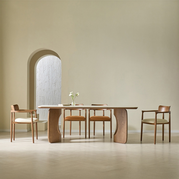 헨지디자인 로엔 4인 포세린 식탁 1600 세트 (의자4)