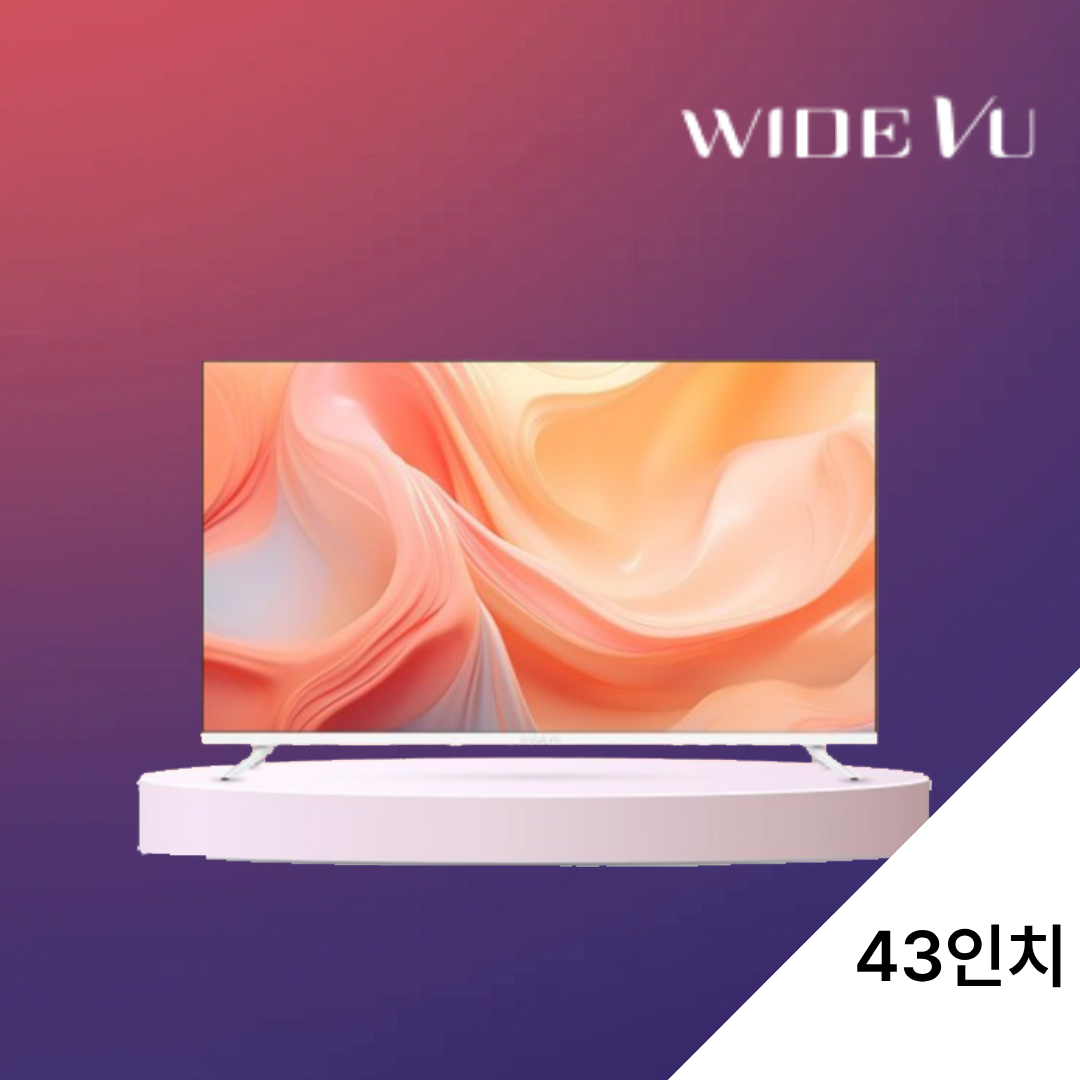 와이드뷰 스마트TV 구글 화이트 43인치 UHD TV 스탠드형 (GTWV430UHD)