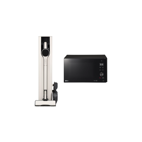 (보람피플 올인원598 2구좌) LG전자 코드제로 오브제컬렉션 A9S 흡입+스팀 물걸레 + LG전자 전자레인지 25L 상조가전