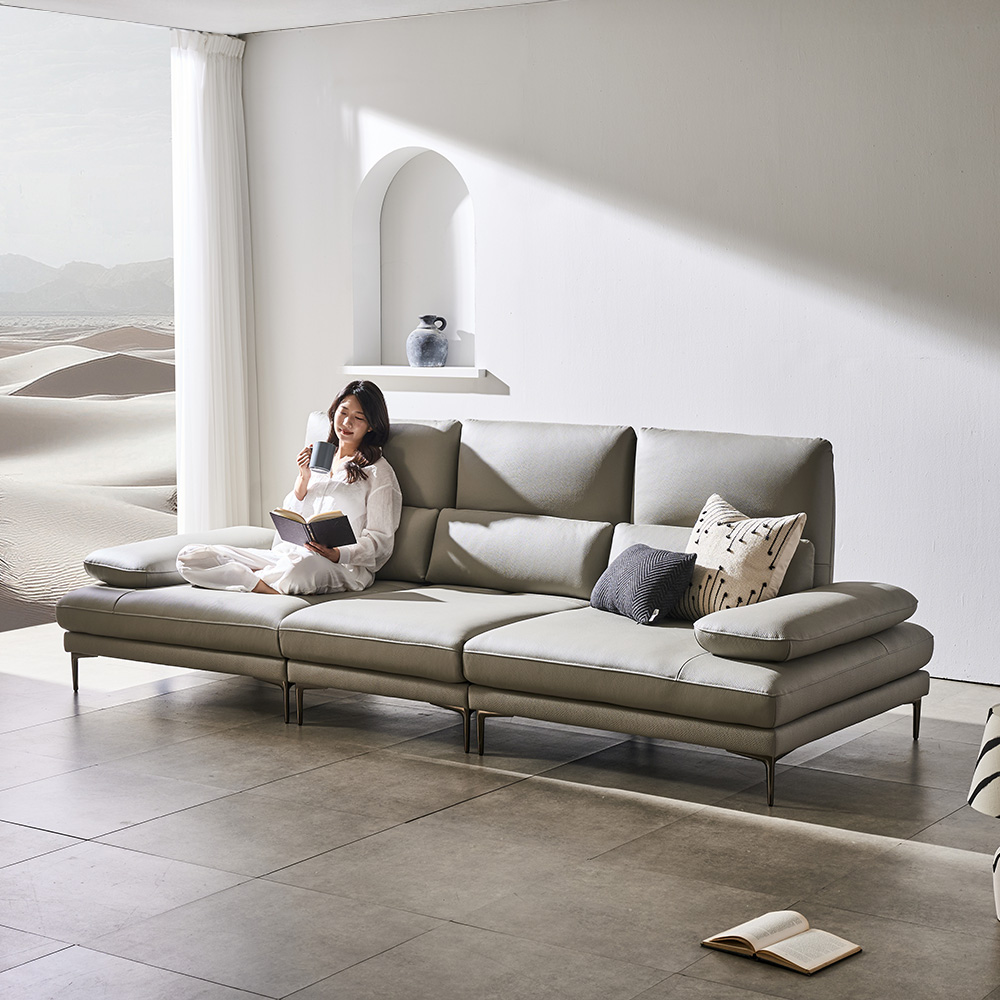 쉐우드 아소르 4인용 이태리 천연통가죽 기능성 스윙 소파