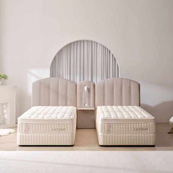 라클라우드 라르테 프리미엄 침대 프레임 + 매트리스 + 패널 세트 (트윈) (아이보리 or 그레이)