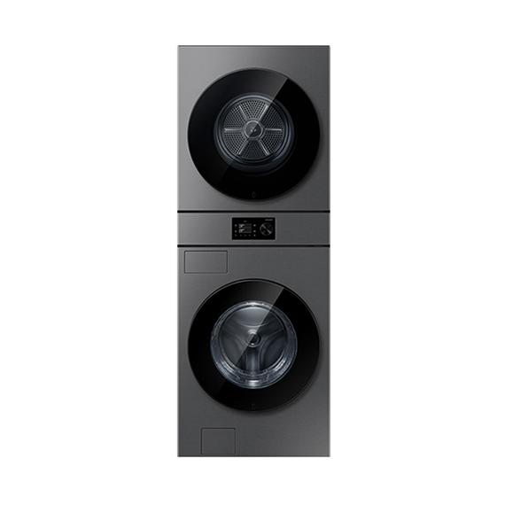 삼성 세건셋트 비스포크 AI 원바디 세탁기(24kg) + 건조기(22kg) 다크스틸 (WH80H2422GBHS)