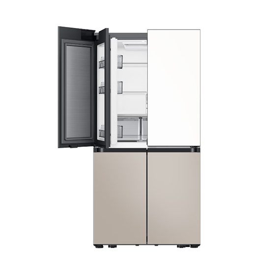 삼성 냉장고 비스포크 AI 하이브리드 4도어 키친핏 Max 633L 에센셜 화이트 베이지 (RM70F64M2ZG)