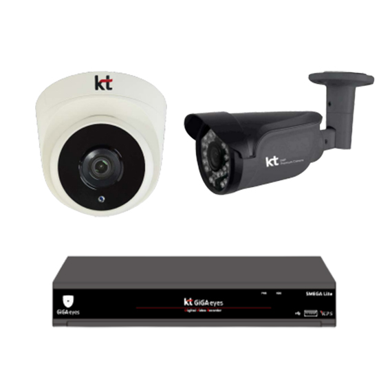 KT CCTV 녹화기 500만 DVR KT-5MP04L 카메라 2대