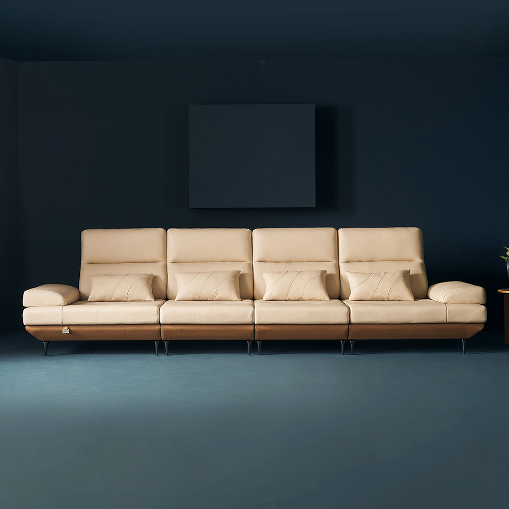 쉐우드 마벨 6인용 이태리 천연통가죽 기능성 스윙 소파 (색상 9종)