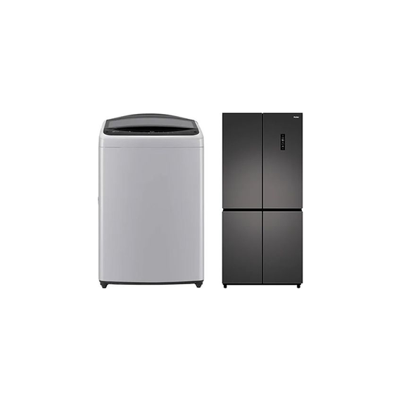 LG+하이얼 결합2종 통돌이 세탁기 17kg 미드 프리 + 냉장고 433L 스페이스