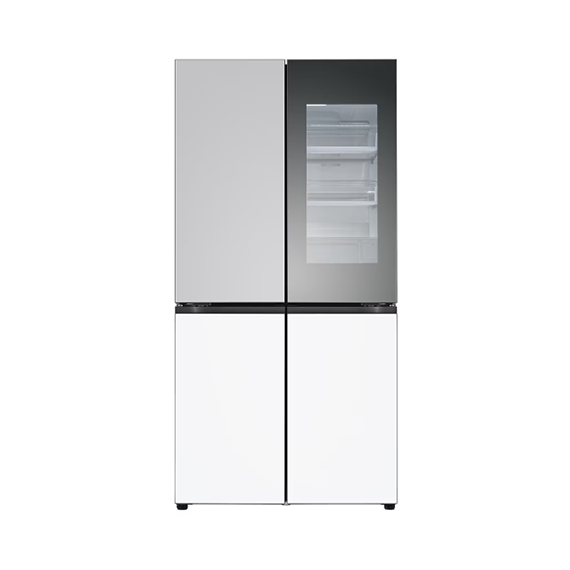 LG 디오스 오브제컬렉션 STEM 베이직 냉장고 상냉장 (메탈) 그레이-화이트(상하) (M875MRH582S)