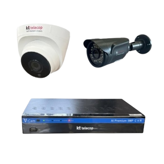 KT CCTV 녹화기 500만 DVR KTT-5MPPAI 4채널 카메라 1대 (프리미엄 화질UP)