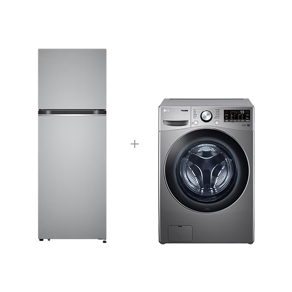 LG 결합2종 트롬 드럼세탁기 15kg 스톤실버+일반 냉장고 241L 퓨어 (F15SQAP+B243S32)