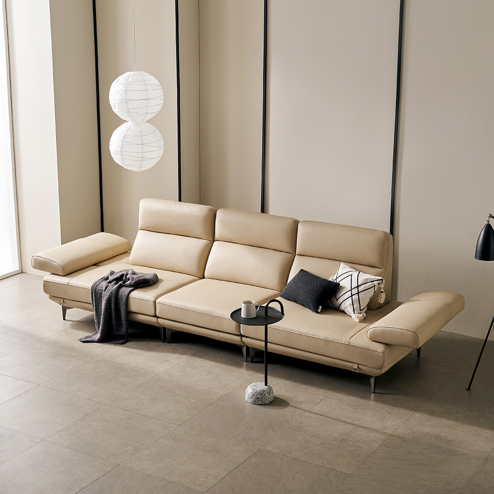 쉐우드 다온 4인용 이태리 천연통가죽 기능성 팔걸이 스윙 소파