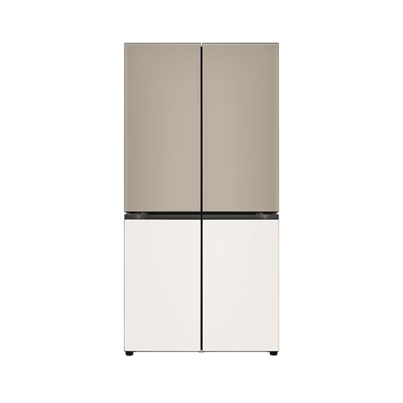 LG 디오스 오브제컬렉션 냉장고 870L 상냉장 베이직(글라스) 브라운 베이지 (H874GCB012)