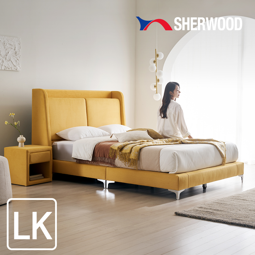 쉐우드 루아벨 평상형 LED 패브릭 침대 프레임 LK (라지킹) + 협탁